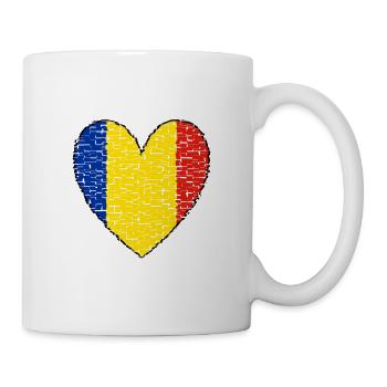 Romania Bucharest Heart Art Design - Mug - white - Right
