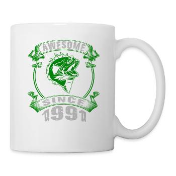 Génial depuis 1991. Angel, l’anniversaire d’un pêcheur - Mug blanc - blanc - Droite