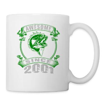 Awesome since 2001. Angel, Angler's birthday - Mug - white - Right