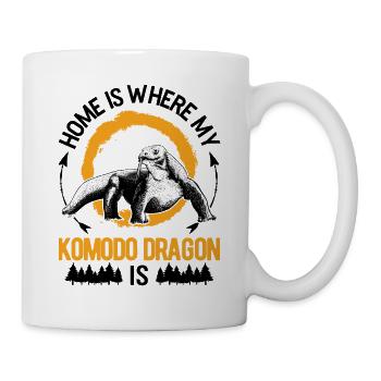 La maison est l’endroit où mon dragon de Komodo est Waran - Mug blanc - blanc - Droite