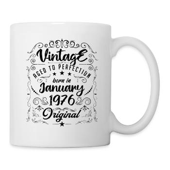 Vintage Né(e) en Janvier 1976 anniversaire janvier - Mug blanc - blanc - Droite