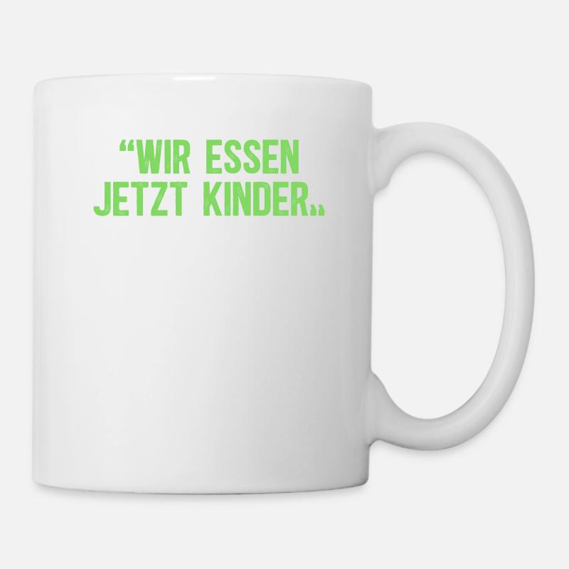 Wir Essen Jetzt Kinder Satzzeichen Retten Leben - Tasse - Weiß