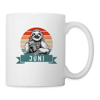 Faultier Geburtstag Juni 1979 Geboren Jahrgang - Tasse - Weiß - Rechts