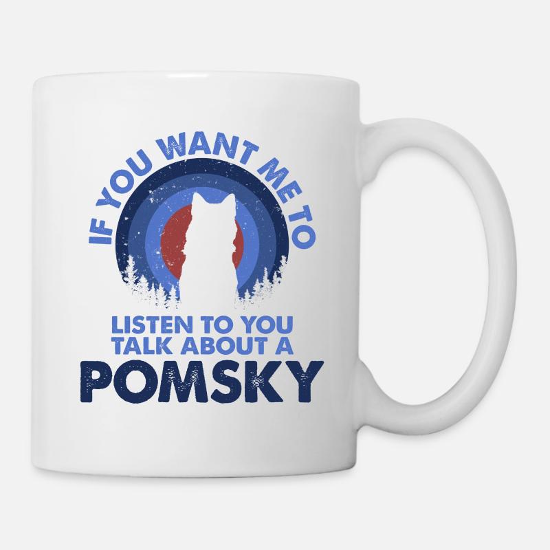 Parlez du chien Pomsky - Mug blanc - blanc