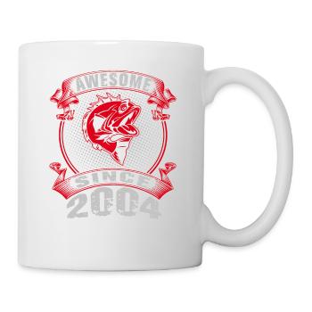 Génial depuis 2004. Angel, l’anniversaire du pêcheur - Mug blanc - blanc - Droite