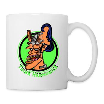 Harmonica style Rat Fink harmoniciste - Mug blanc - blanc - Droite