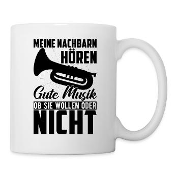 Trumpet Meine Neighbours Hörern Musik Trumpeter - Tasse - Weiß - Rechts