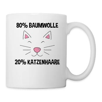 Baumwolle Katze Haar Katze Sprüche - Tasse - Weiß - Rechts