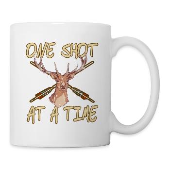 One Shot At A Time Retro Game Archery Hunting - Mug - white - Right