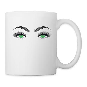 grüne Augen - Tasse - Weiß - Rechts
