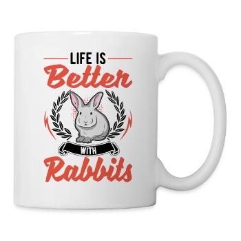 Das Leben ist besser mit Kaninchen Häschen - Tasse - Weiß - Rechts