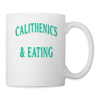 Gymnastique et manger mes deux choses préférées à faire - Mug blanc - blanc - Droite