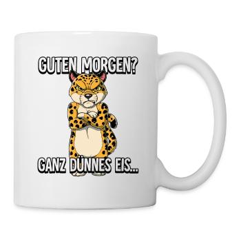 Guten Morgen Ganz Dünnes Eis Leopard - Tasse - Weiß - Rechts