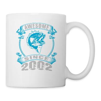 Awesome since 2002. Angel, Angler's birthday - Mug - white - Right