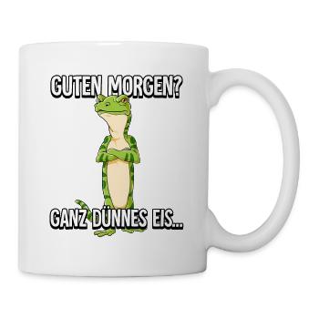 Guten Morgen Ganz Dünnes Eis Gecko - Tasse - Weiß - Rechts