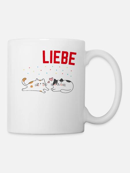 Ich liebe Katze - Tasse - Weiß
