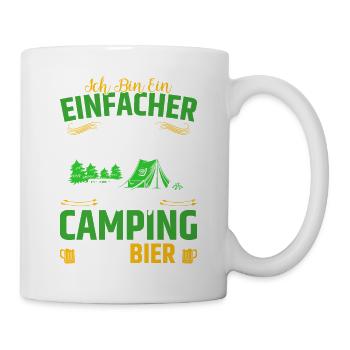 Einfacher Mann Ich Mag Camping Und Bier - Tasse - Weiß - Rechts