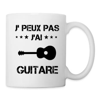 j'peux pas j'ai guitare cadeau gutariste - Mug blanc - blanc - Droite