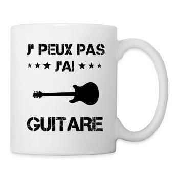 j'peux pas j'ai guitare électrique cadeau - Mug blanc - blanc - Droite