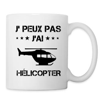 j'peux pas j'ai hélicopter cadeau héico - Mug blanc - blanc - Droite