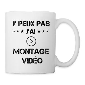j'peux pas j'ai montage vidéo cadeau vidéo - Mug blanc - blanc - Droite