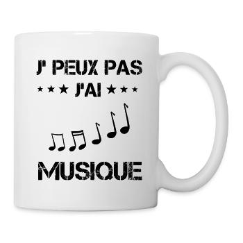 j'peux pas j'ai musique cadeau musicien - Mug blanc - blanc - Droite