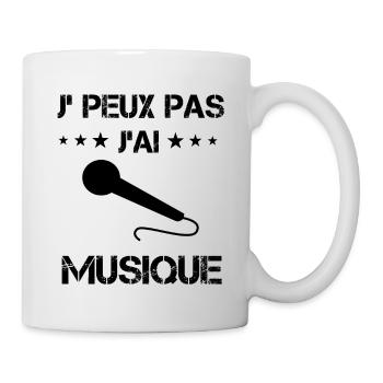 j'peux pas j'ai musique micro cadeau micro - Mug blanc - blanc - Droite