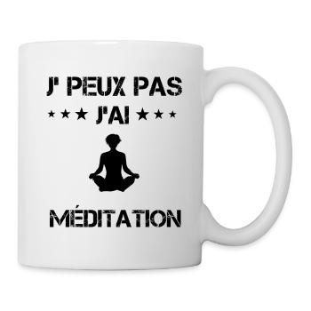 j'peux pas j'ai méditation cadeau relaxation - Mug blanc - blanc - Droite