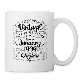 Vintage Né(e) en Janvier 1999 anniversaire janvier - Mug blanc - blanc - Droite