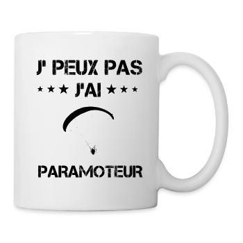 j'peux pas j'ai paramoteur cadeau parapentiste - Mug blanc - blanc - Droite