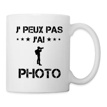 j'peux pas j'ai photo cadeau photographe - Mug blanc - blanc - Droite