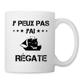 j'peux pas j'ai régate cadeau bateau - Mug blanc - blanc - Droite