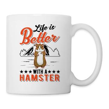 La vie est meilleure avec un hamster doré - Mug blanc - blanc - Droite