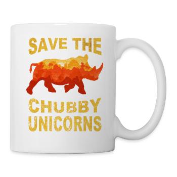 save the chubby uniicorns - Tasse - Weiß - Rechts