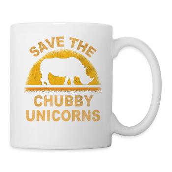 save the chubby uniicorns - Tasse - Weiß - Rechts