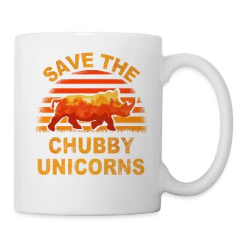 save the chubby uniicorns - Tasse - Weiß - Rechts