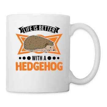 La vie est meilleure avec un hérisson - Mug blanc - blanc - Droite