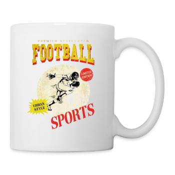 American Football Spieler Vintage Retro USA Sport - Tasse - Weiß - Rechts