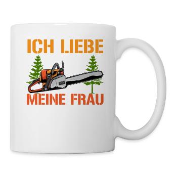 Ich Liebe Es Wenn Mich Meine Frau Holz - Tasse - Weiß - Rechts