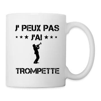 j'peux pas j'ai trompette cadeau trompettiste - Mug blanc - blanc - Droite