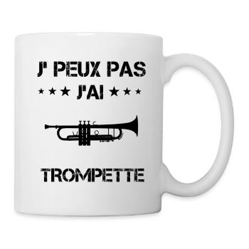 j'peux pas j'ai trompette instrument cadeau - Mug blanc - blanc - Droite