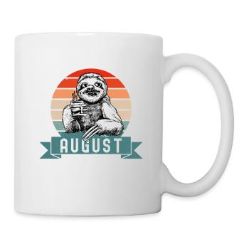 Faultier Geburtstag August 2017 Geboren Jahrgang - Tasse - Weiß - Rechts
