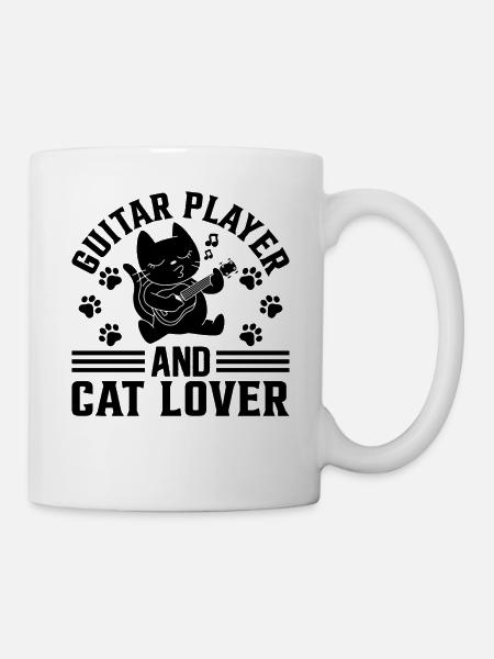 Guitar Player And Cat Lover - Guitar Player Guitar - Tasse - Weiß