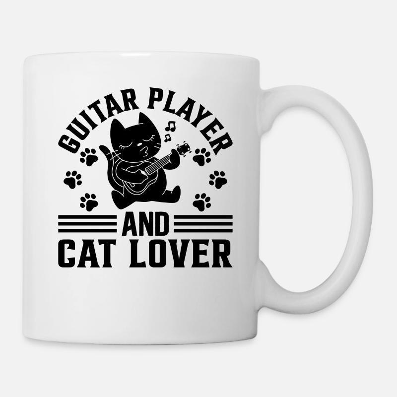 Guitar Player And Cat Lover - Guitar Player Guitar - Tasse - Weiß