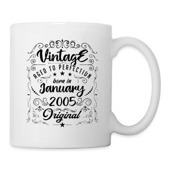 Vintage Né(e) en Janvier 2005 anniversaire janvier - Mug blanc - blanc - Droite
