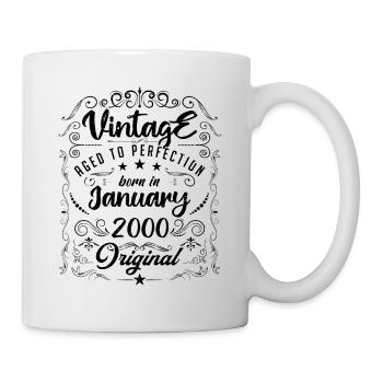 Vintage Né(e) en Janvier 2000 anniversaire janvier - Mug blanc - blanc - Droite