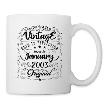 Vintage Né(e) en Janvier 2003 anniversaire janvier - Mug blanc - blanc - Droite