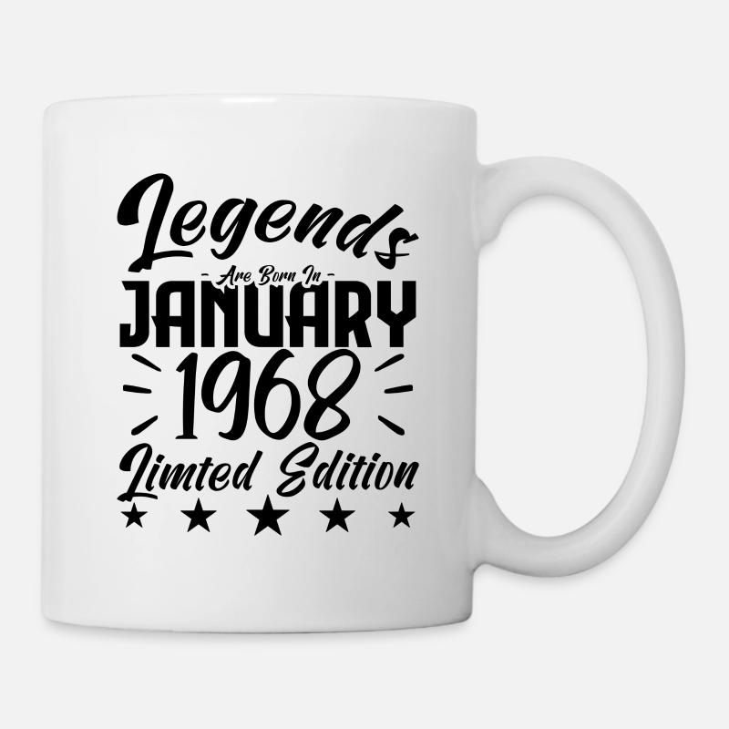 Geboren im Januar 1968. Geburtstagsgeschenk. - Tasse - Weiß