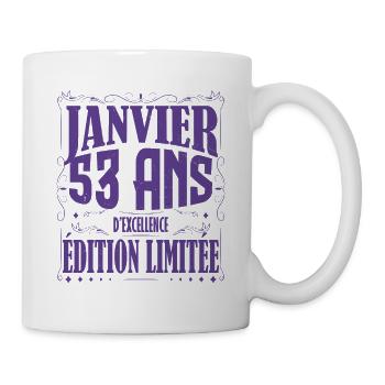 Janvier 53 ans. Cadeau 53 ans janvier anniversaire - Mug blanc - blanc - Droite