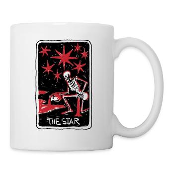 The Star Blood Red Skeleton Skull Tarot Card - Tasse - Weiß - Rechts